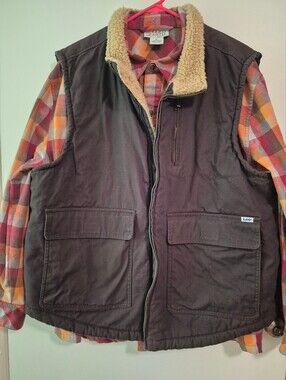 Lee Dark Brown Sherpa Collar Utility Vest